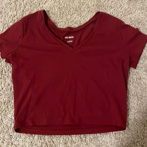 wide fable target brand red cropped shirt size L